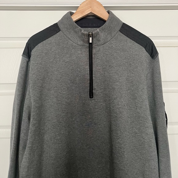 {Bugatchi Uomo} 1/4 Zip Pullover Sweatshirt in Grey - Men's XL - Picture 2 of 12
